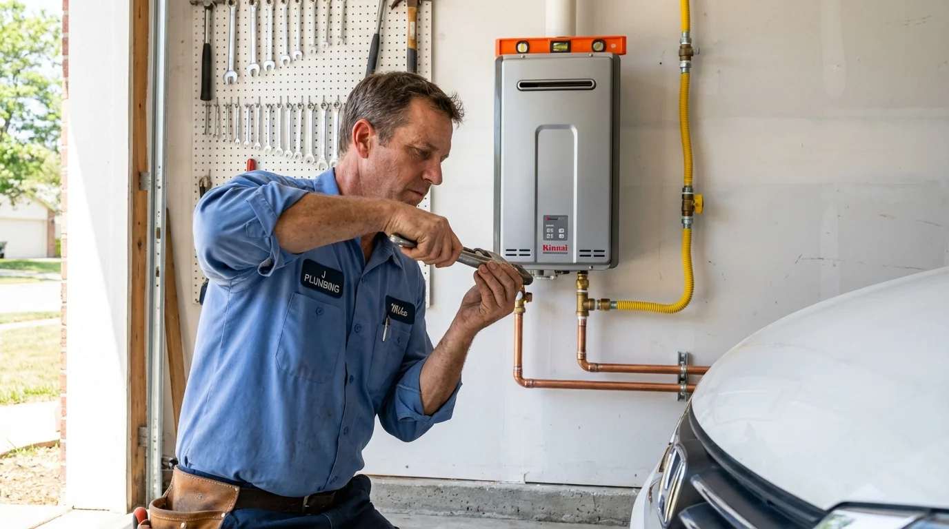 Tankless water heater installation by a Johns Plumbing LLC plumber in Lawrenceville
